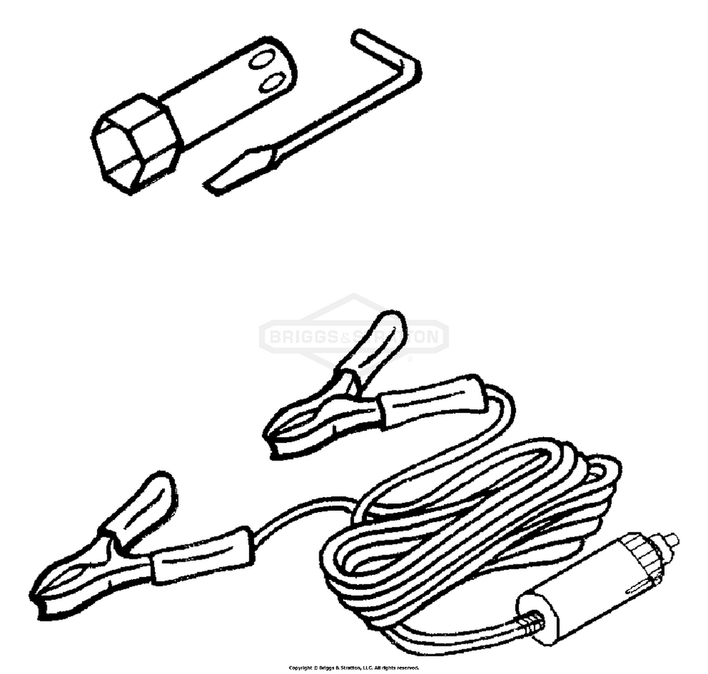 Tools And Dc Voltage Cable Diagram and Parts List for 1953-2  Briggs and Stratton Generator